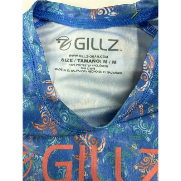 GILLZ Women Top Size Medium Turtles Print Long Sleeves UV Top Shirt - Picture 3 of 4
